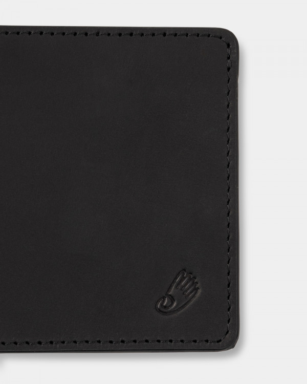 WALLET TRAVEL HOLDER LEATHER, BLACK