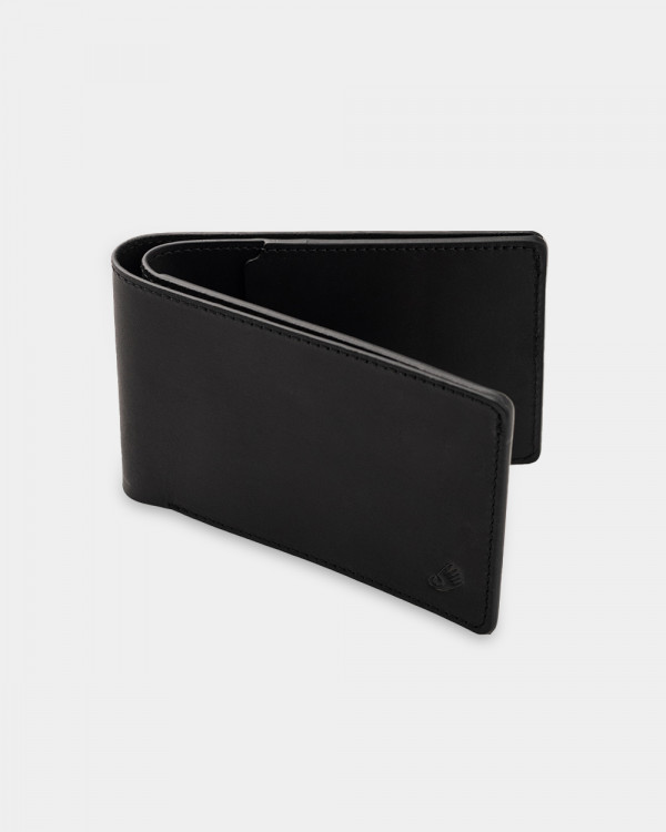 WALLET TRAVEL HOLDER LEATHER, BLACK