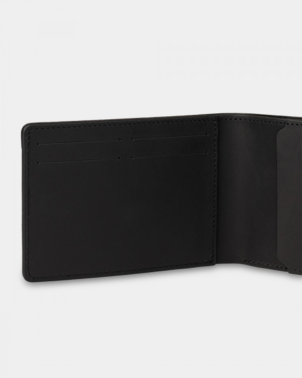 WALLET TRAVEL HOLDER LEATHER, BLACK