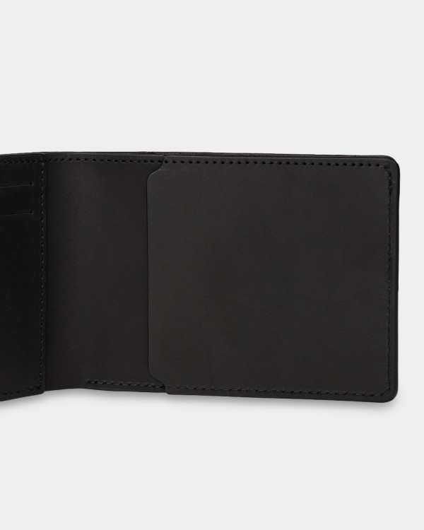 WALLET TRAVEL HOLDER LEATHER, BLACK