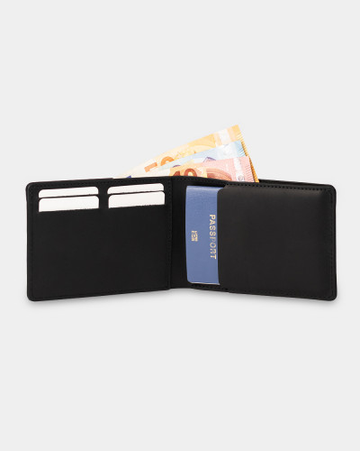 WALLET "TRAVEL HOLDER" LEATHER, BLACK
