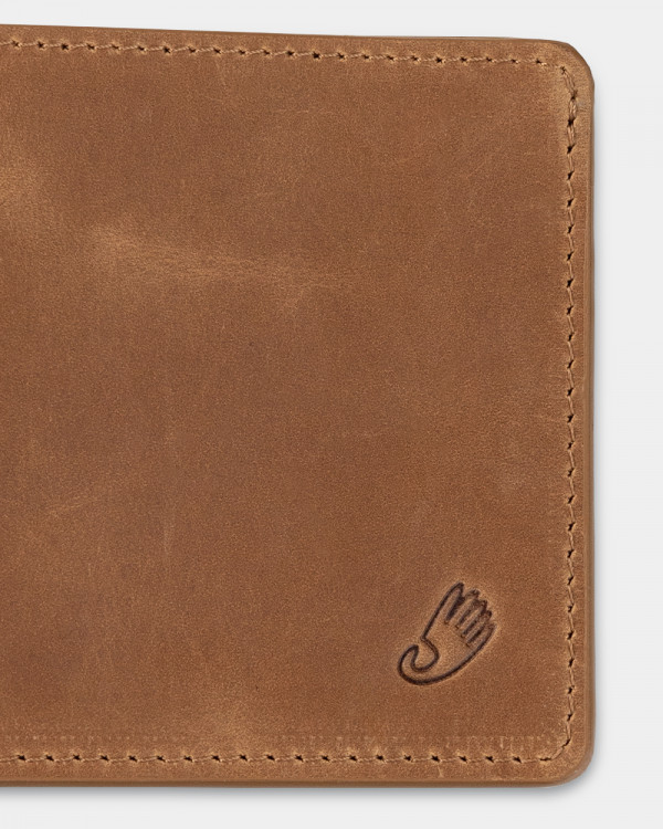 WALLET TRAVEL HOLDER LEATHER, BROWN