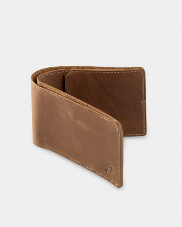 WALLET TRAVEL HOLDER LEATHER, BROWN