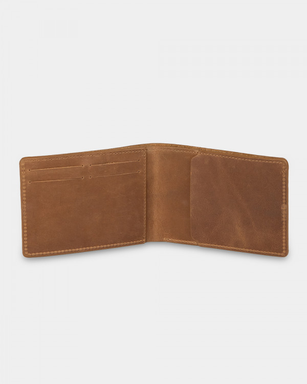 WALLET TRAVEL HOLDER LEATHER, BROWN