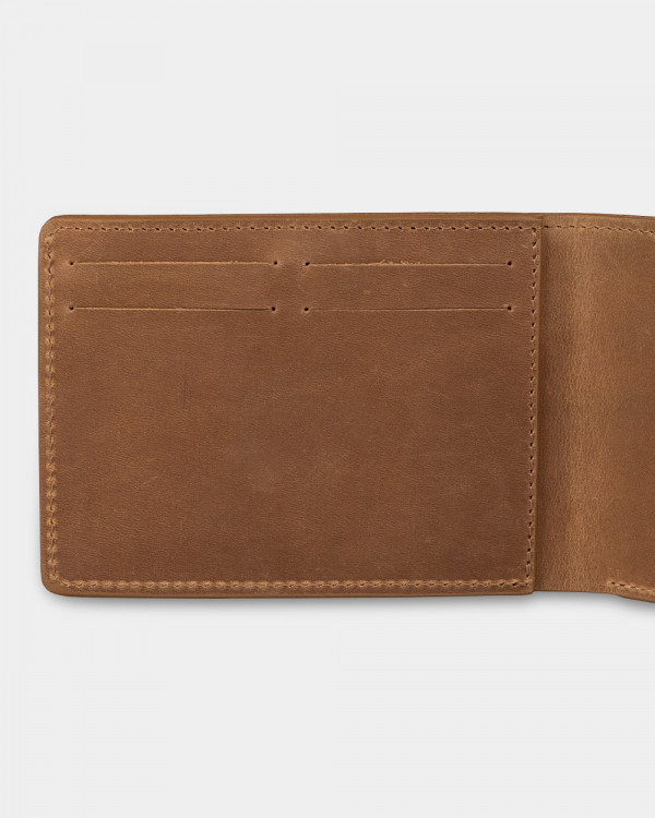 WALLET TRAVEL HOLDER LEATHER, BROWN