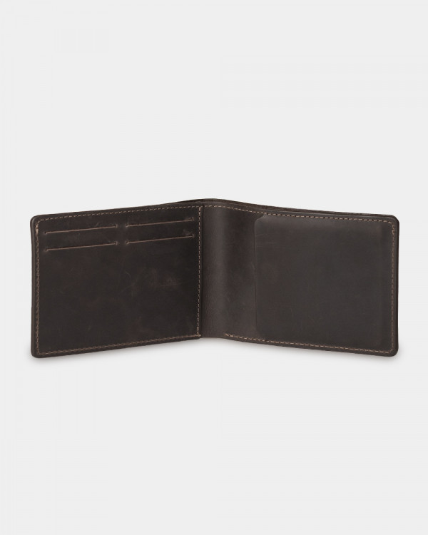 WALLET "TRAVEL HOLDER" LEATHER, DARK BROWN