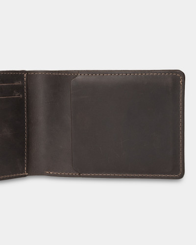 WALLET "TRAVEL HOLDER" LEATHER, DARK BROWN