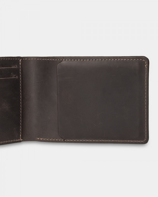 WALLET "TRAVEL HOLDER" LEATHER, DARK BROWN