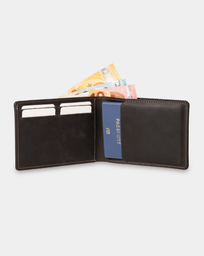 WALLET "TRAVEL HOLDER" LEATHER, DARK BROWN
