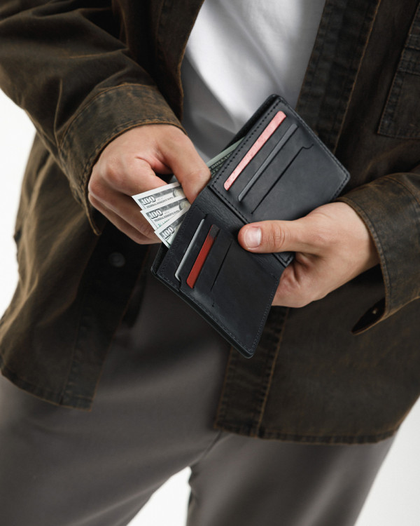 WALLET CLASSIC LEATHER, BLACK