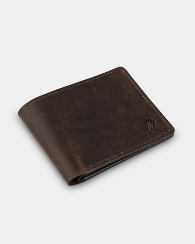 WALLET "CLASSIC" LEATHER, DARK BROWN