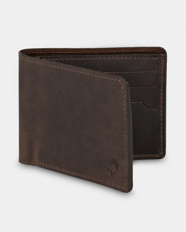 WALLET CLASSIC LEATHER, DARK BROWN