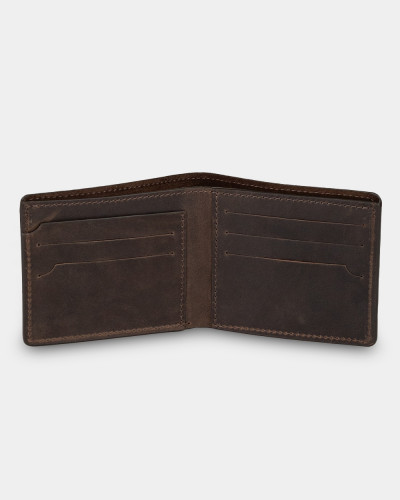 WALLET "CLASSIC" LEATHER, DARK BROWN