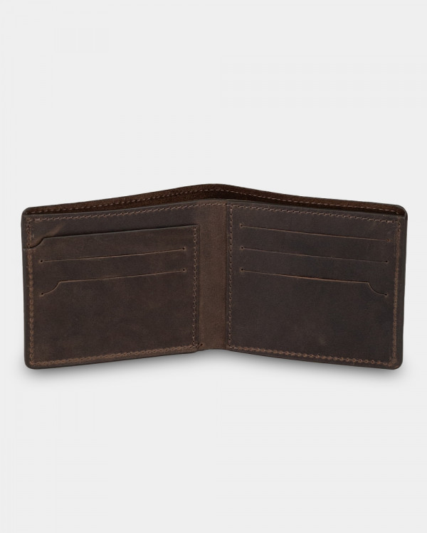 WALLET CLASSIC LEATHER, DARK BROWN