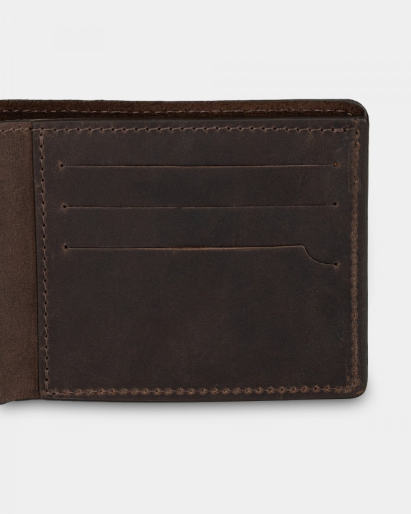 WALLET CLASSIC LEATHER, DARK BROWN
