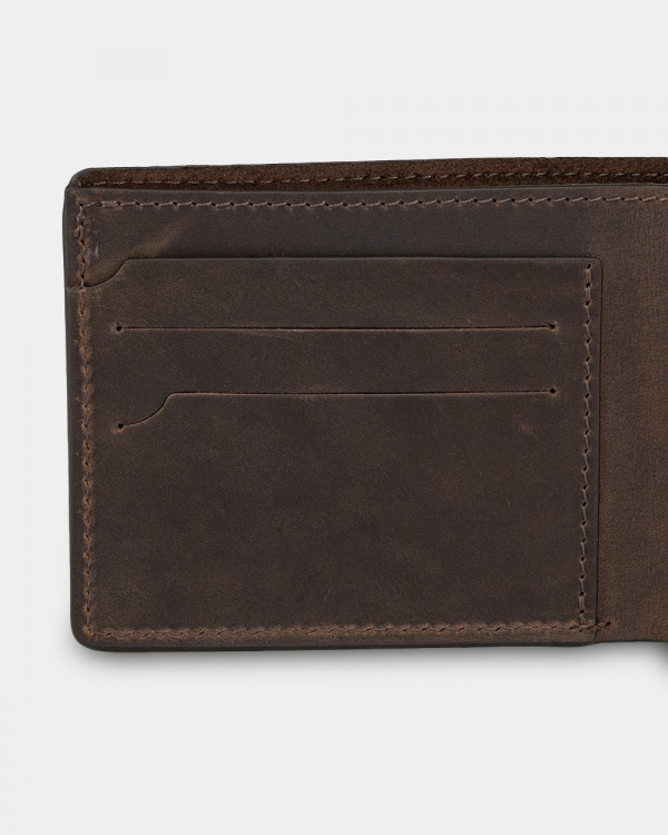 WALLET CLASSIC LEATHER, DARK BROWN