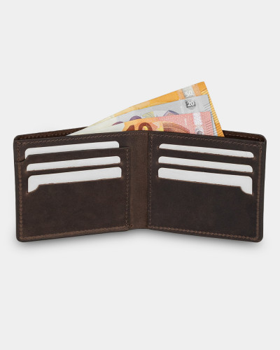 WALLET "CLASSIC" LEATHER, DARK BROWN