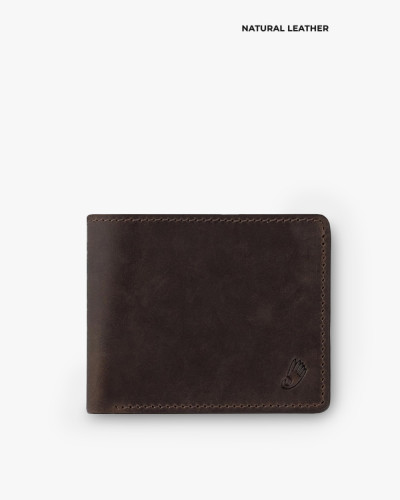 WALLET "CLASSIC" LEATHER, DARK BROWN