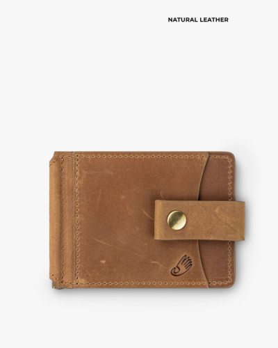 WALLET HOLDER LEATHER, BROWN