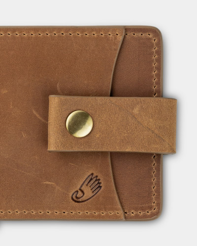 WALLET HOLDER LEATHER, BROWN