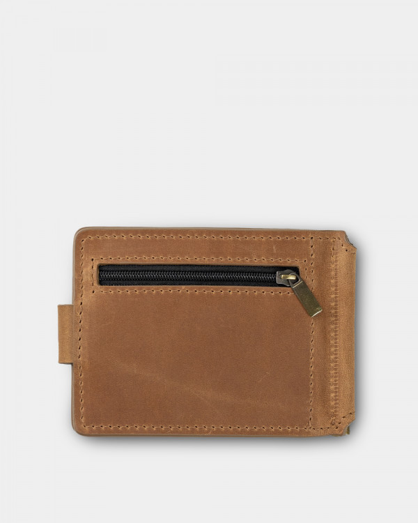 WALLET HOLDER LEATHER, BROWN