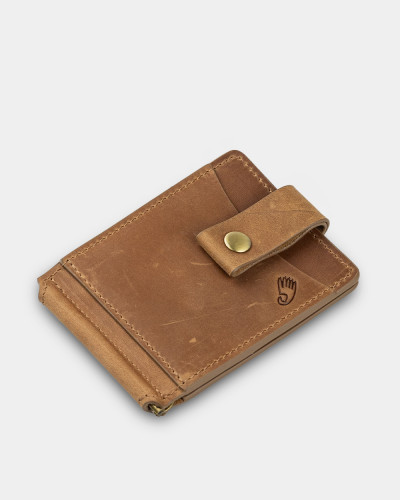 WALLET HOLDER LEATHER, BROWN