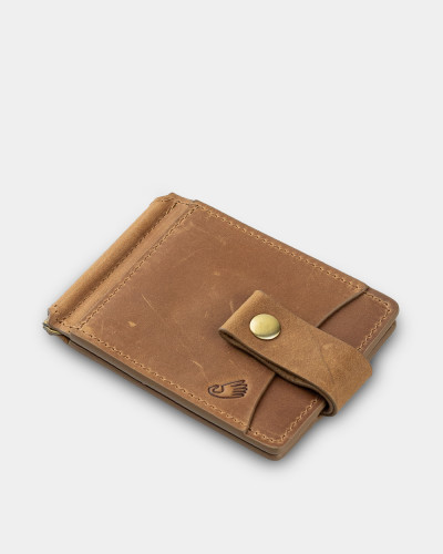 WALLET HOLDER LEATHER, BROWN