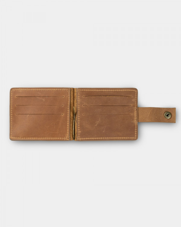 WALLET HOLDER LEATHER, BROWN