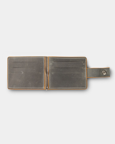 WALLET HOLDER LEATHER, GRAY