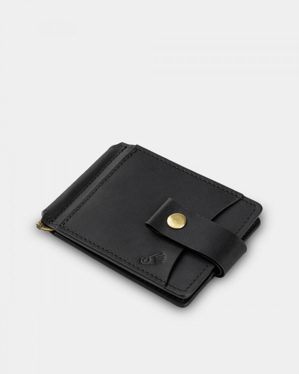 WALLET HOLDER LEATHER, BLACK