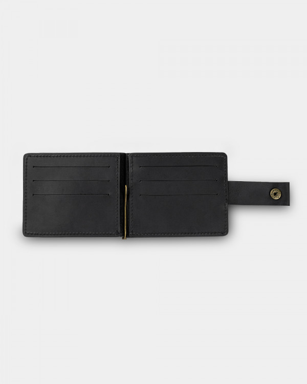 WALLET HOLDER LEATHER, BLACK