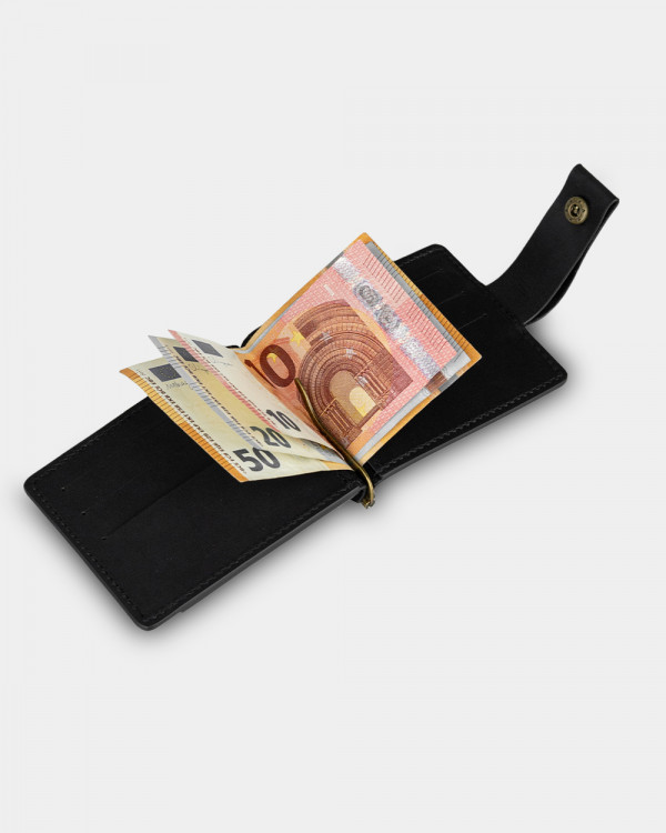 WALLET HOLDER LEATHER, BLACK