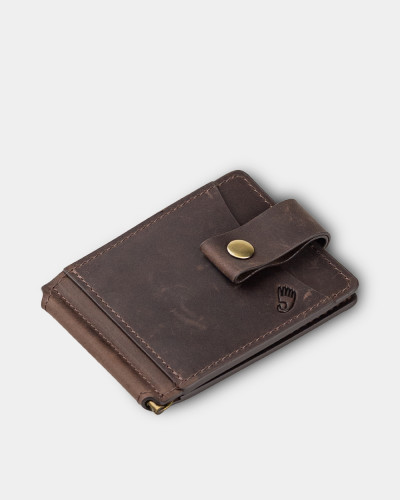 WALLET HOLDER LEATHER, DARK BROWN