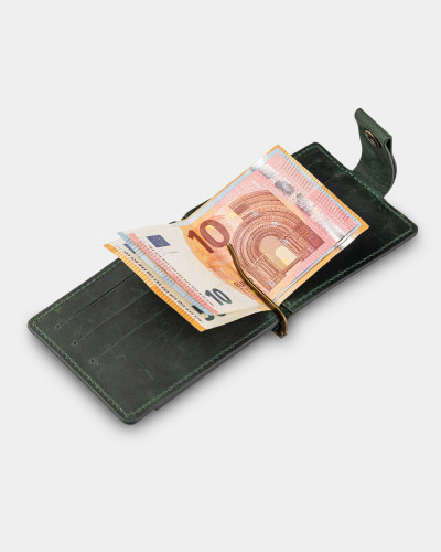 WALLET HOLDER LEATHER, EMERALD