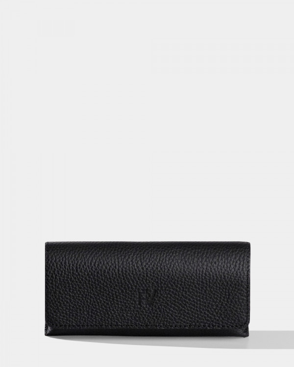 GLASSES CASE SUNNY LEATHER, BLACK