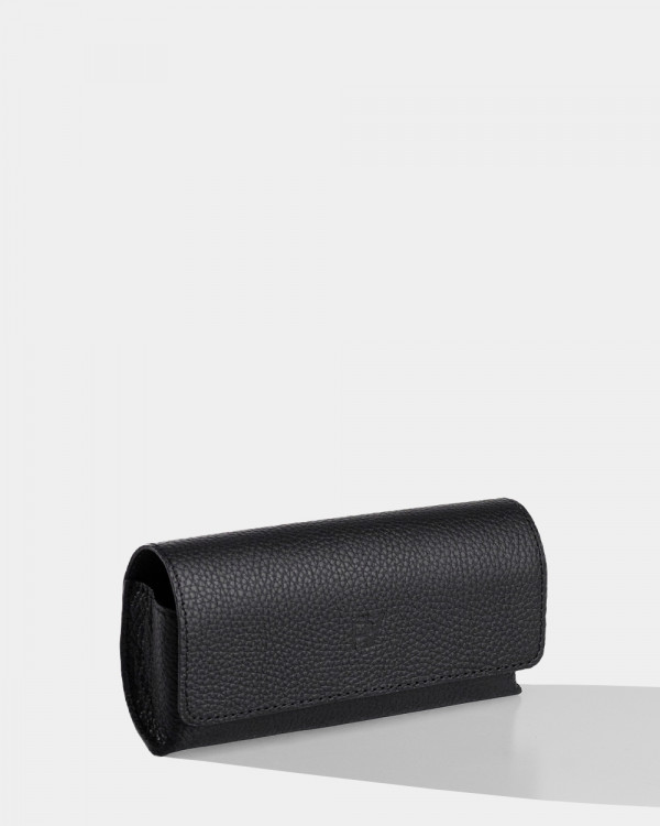 GLASSES CASE SUNNY LEATHER, BLACK