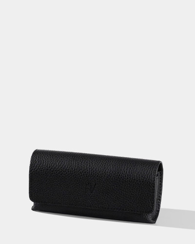 GLASSES CASE "SUNNY" LEATHER, BLACK