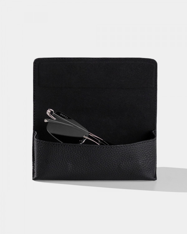 GLASSES CASE SUNNY LEATHER, BLACK