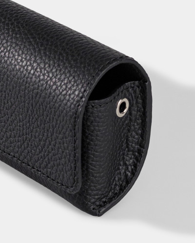 GLASSES CASE "SUNNY" LEATHER, BLACK