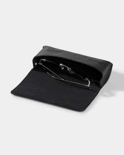 GLASSES CASE "SUNNY" LEATHER, BLACK