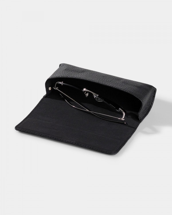 GLASSES CASE SUNNY LEATHER, BLACK