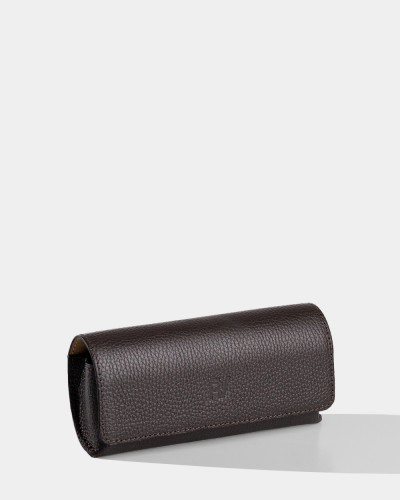 GLASSES CASE "SUNNY" LEATHER, BROWN