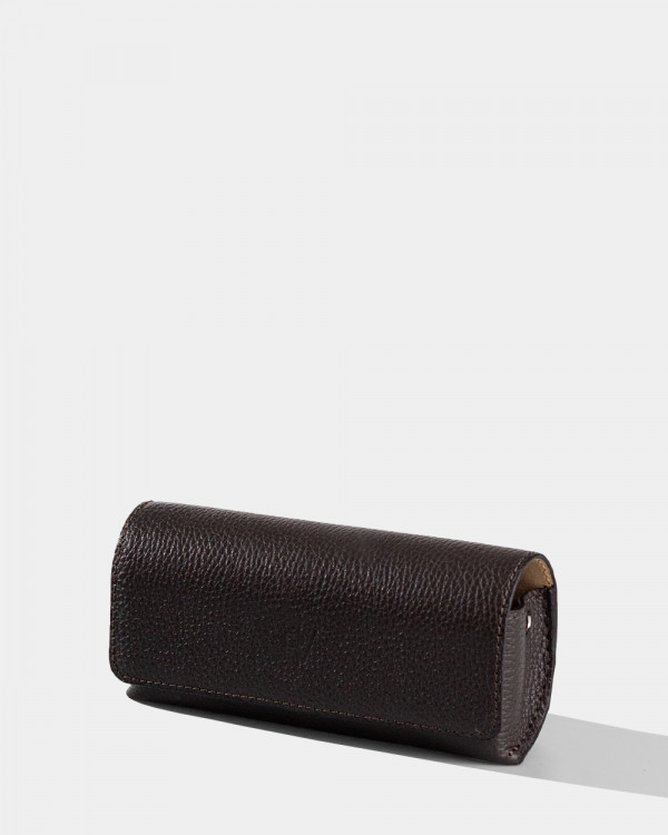 GLASSES CASE SUNNY LEATHER, BROWN