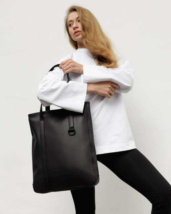 OFFICE BAG ECO-LEATHER, BLACK