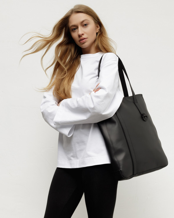 OFFICE BAG ECO-LEATHER, BLACK