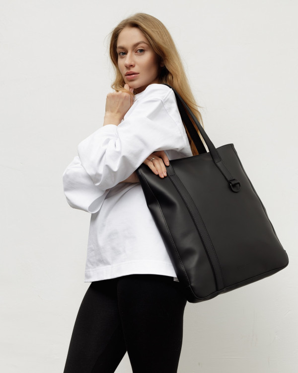 OFFICE BAG ECO-LEATHER, BLACK
