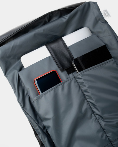 "ROLL 2" ECO LEATHER, BLACK