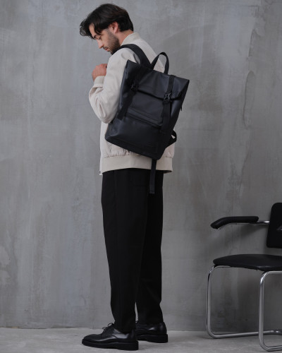 "ROLL 2" ECO LEATHER, BLACK