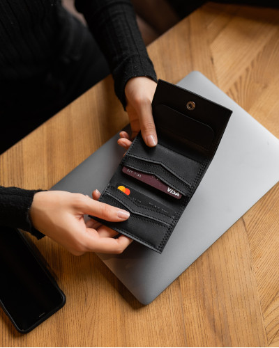 "ROLL" WALLET, ECO LEATHER, BLACK