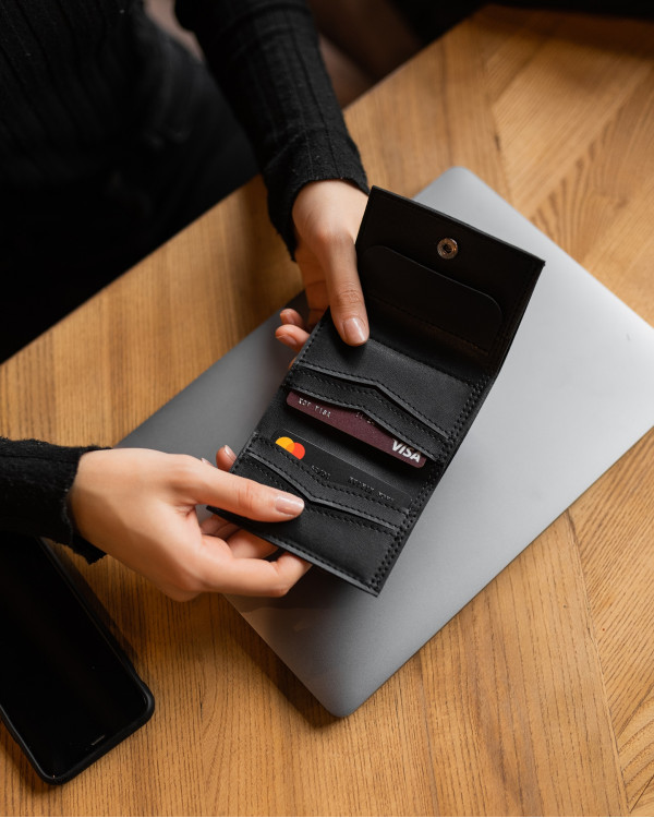 ROLL WALLET, ECO LEATHER, BLACK